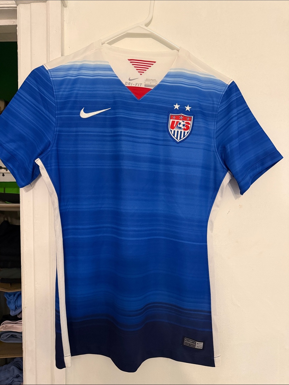 Nike Women’s USA Blue Gradient Soccer Jersey with White Accents